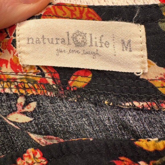 NATURAL LIFE Berkley Black Floral Tiered Maxi Dress Size Medium GUC - Picture 4 of 5